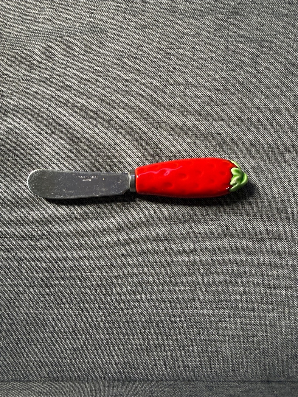 Vintage Shafford Strawberry-Handle Butter Knife - Stainless Steel Japan